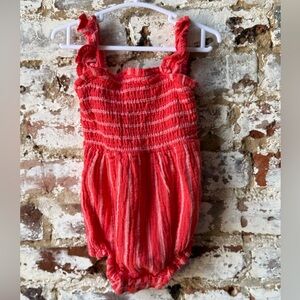 Cat & Jack Vibrant Red Striped Romper